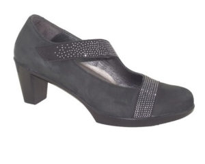 naor Abbracci Black Velvet Combo ladies heeled shoe