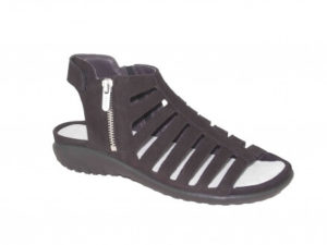 naot Pitau black velvet womens sandal